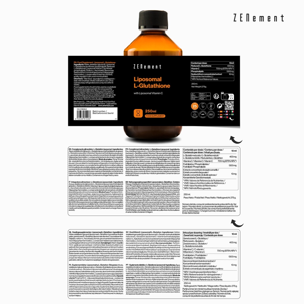 L-Glutatión Liposomal - 250 ml