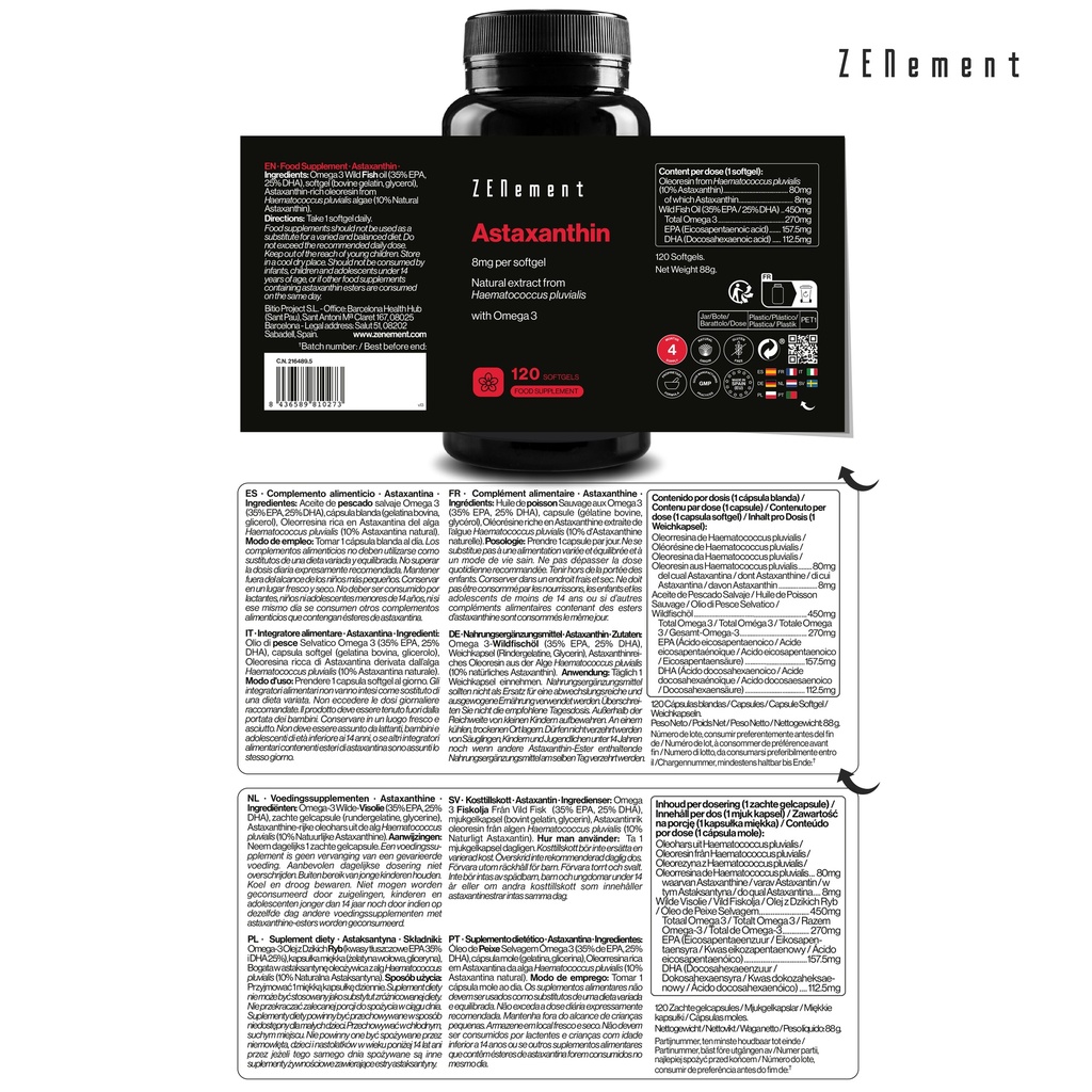 Astaxantina - 120 Cápsulas blandas