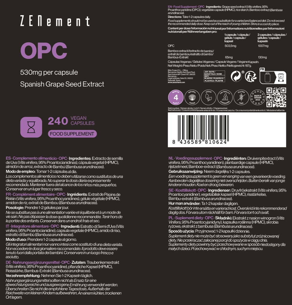 OPC - 240 Cápsulas Veganas