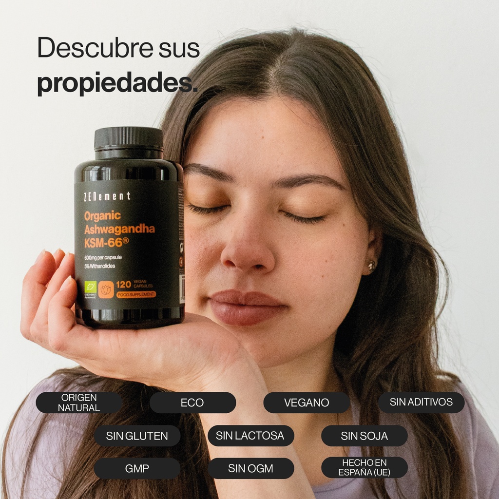 Ashwagandha Ecológica KSM-66 - 120 Cápsulas Veganas