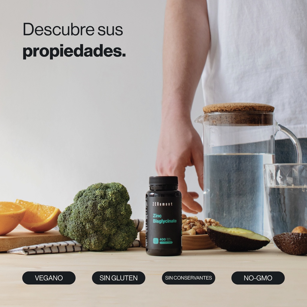 Bisglicinato de Zinc - 400 Comprimidos Veganas
