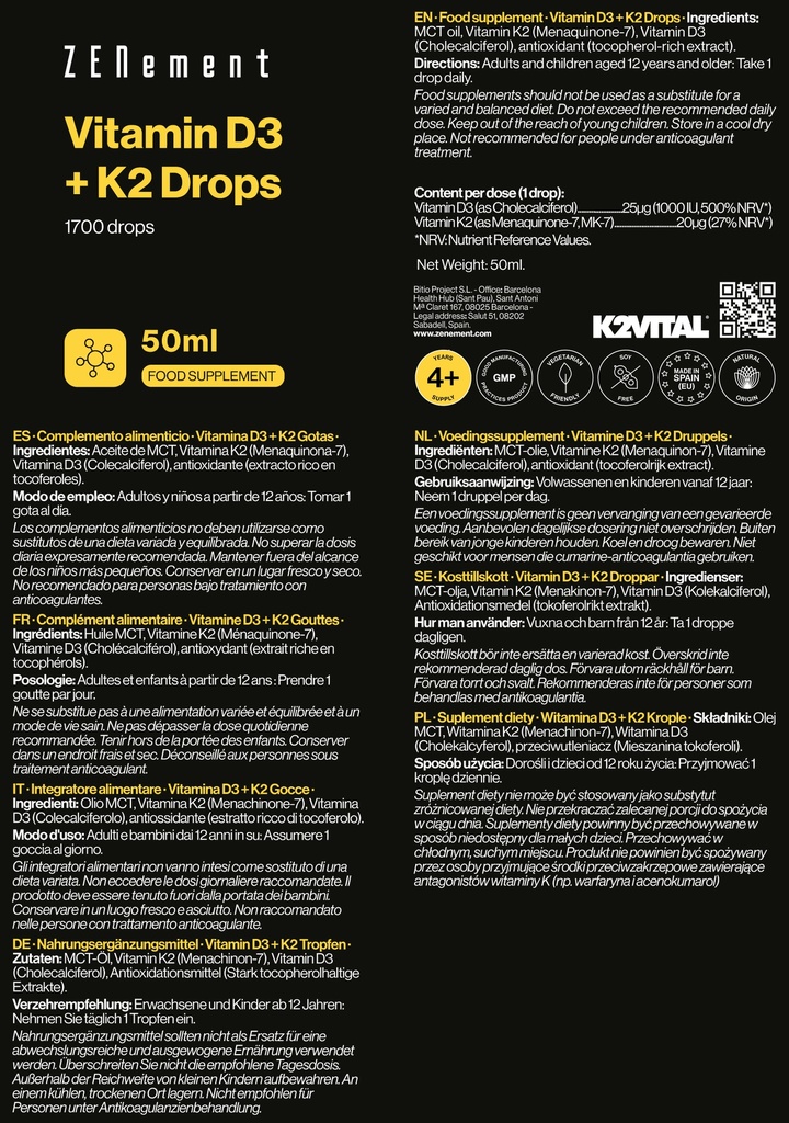 Vitamina D3+K2 Gotas