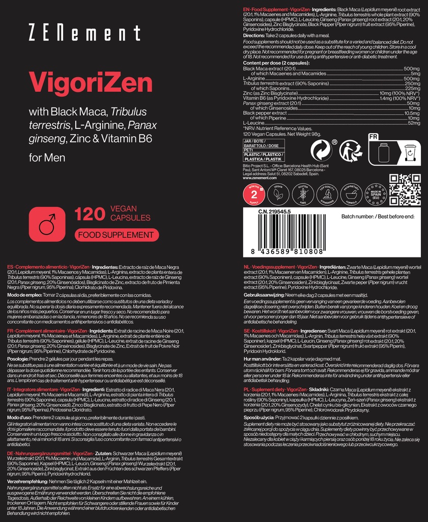 VigoriZen - 120 Cápsulas Veganas