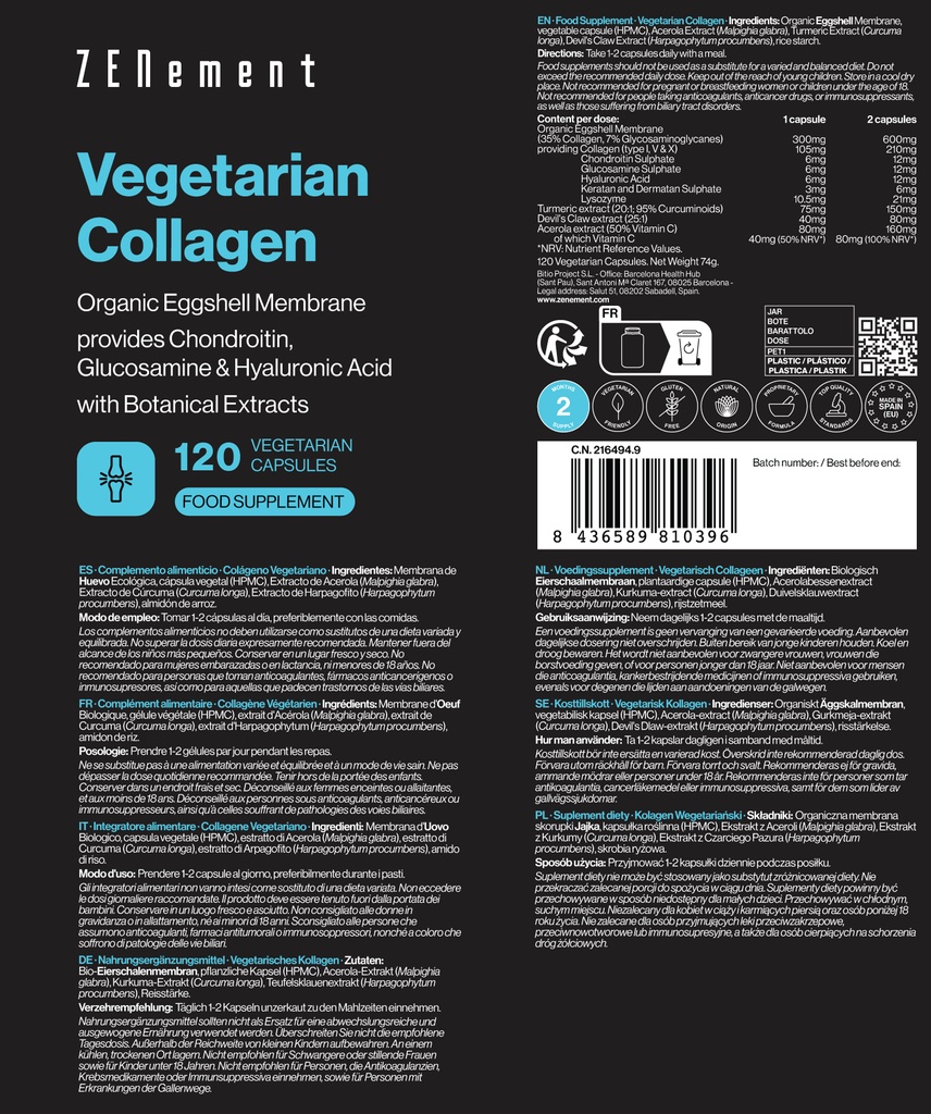 Colágeno Vegetariano - 120 Cápsulas