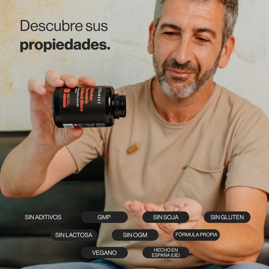 Tribulus Terrestris y Maca Negra - 120 Cápsulas Veganas