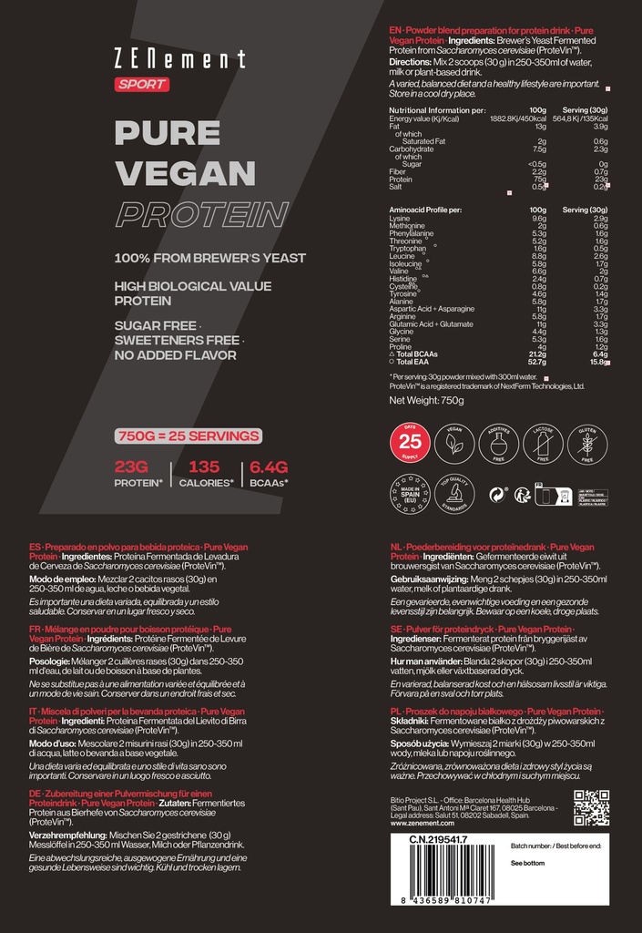 Pure Vegan Protein - 750 g