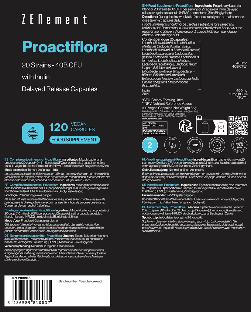 Proactiflora - 120 Cápsulas Veganas