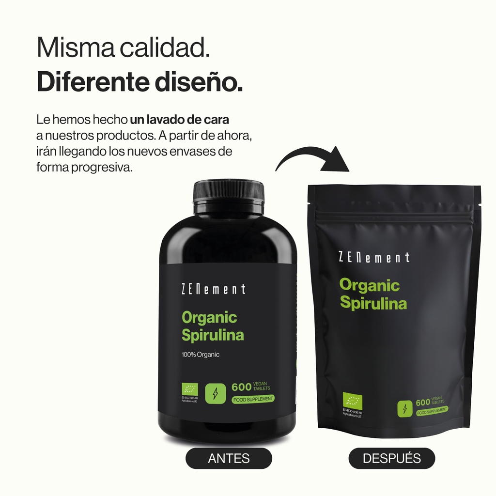 Espirulina Ecológica - 600 Comprimidos Veganas