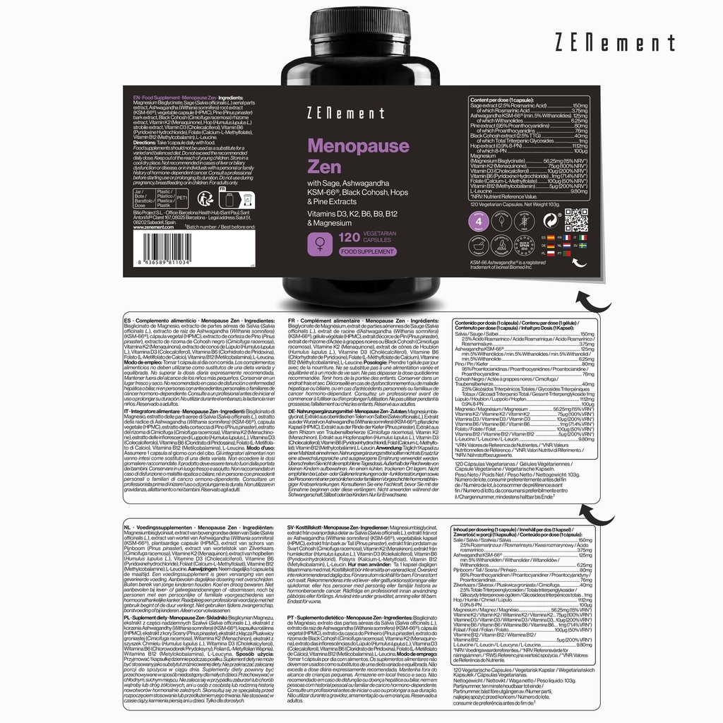 Menopause Zen - 120 cápsulas veganas