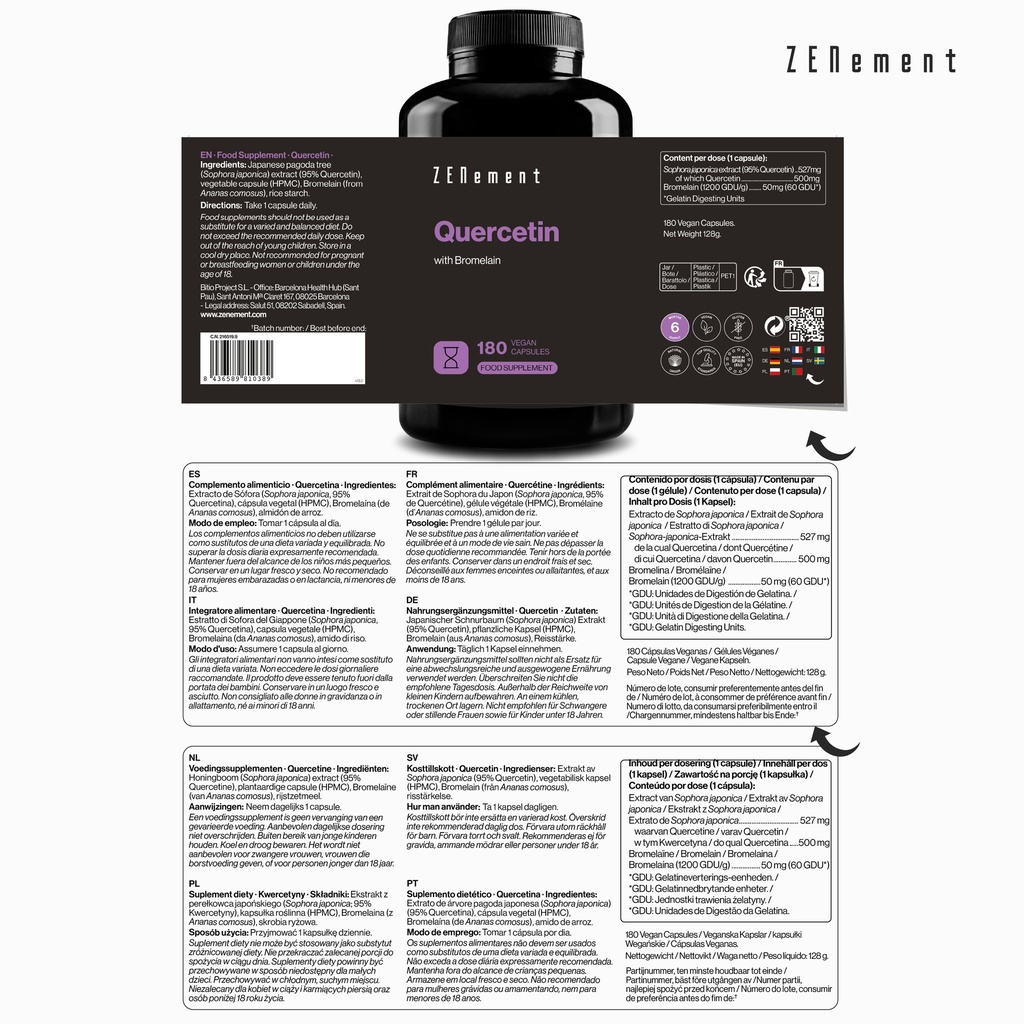 Quercetina - 180 Cápsulas Veganas