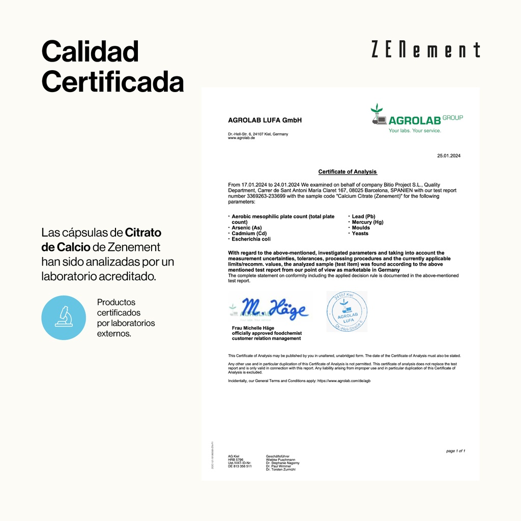 Citrato de Calcio - 120 Cápsulas