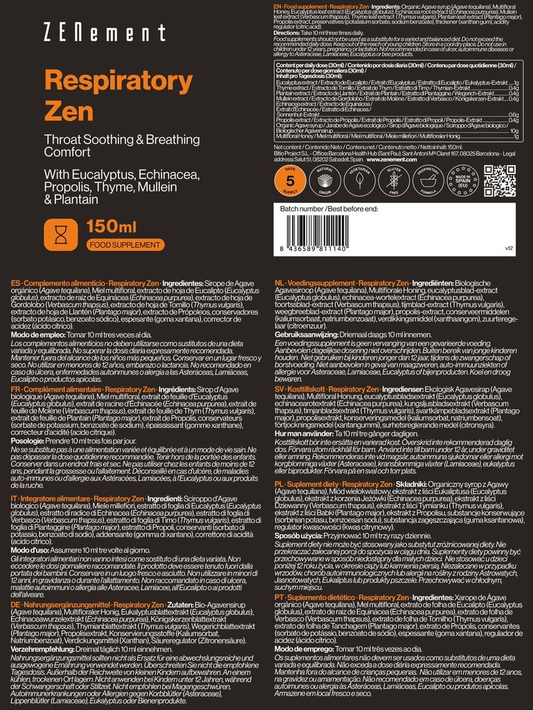 (New) - Respiratory Zen - 150 mL