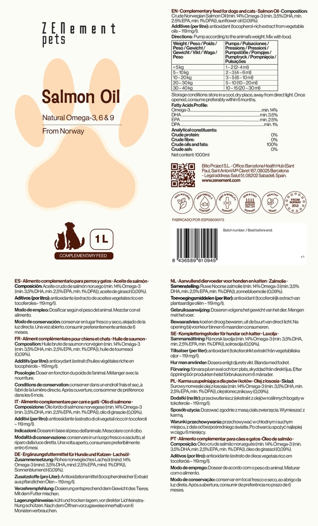 Aceite de Salmón - 1L (PETS)