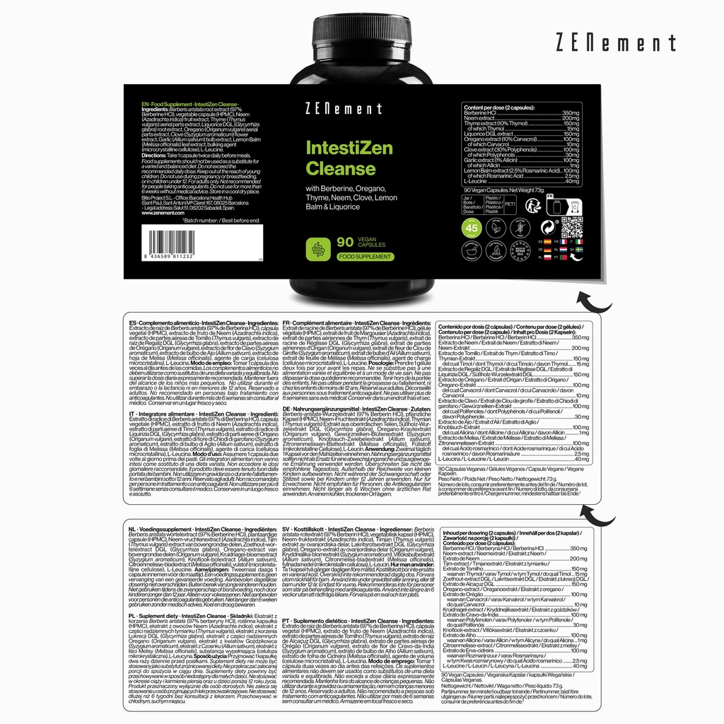 IntestiZen Cleanse - 90 cápsulas veganas