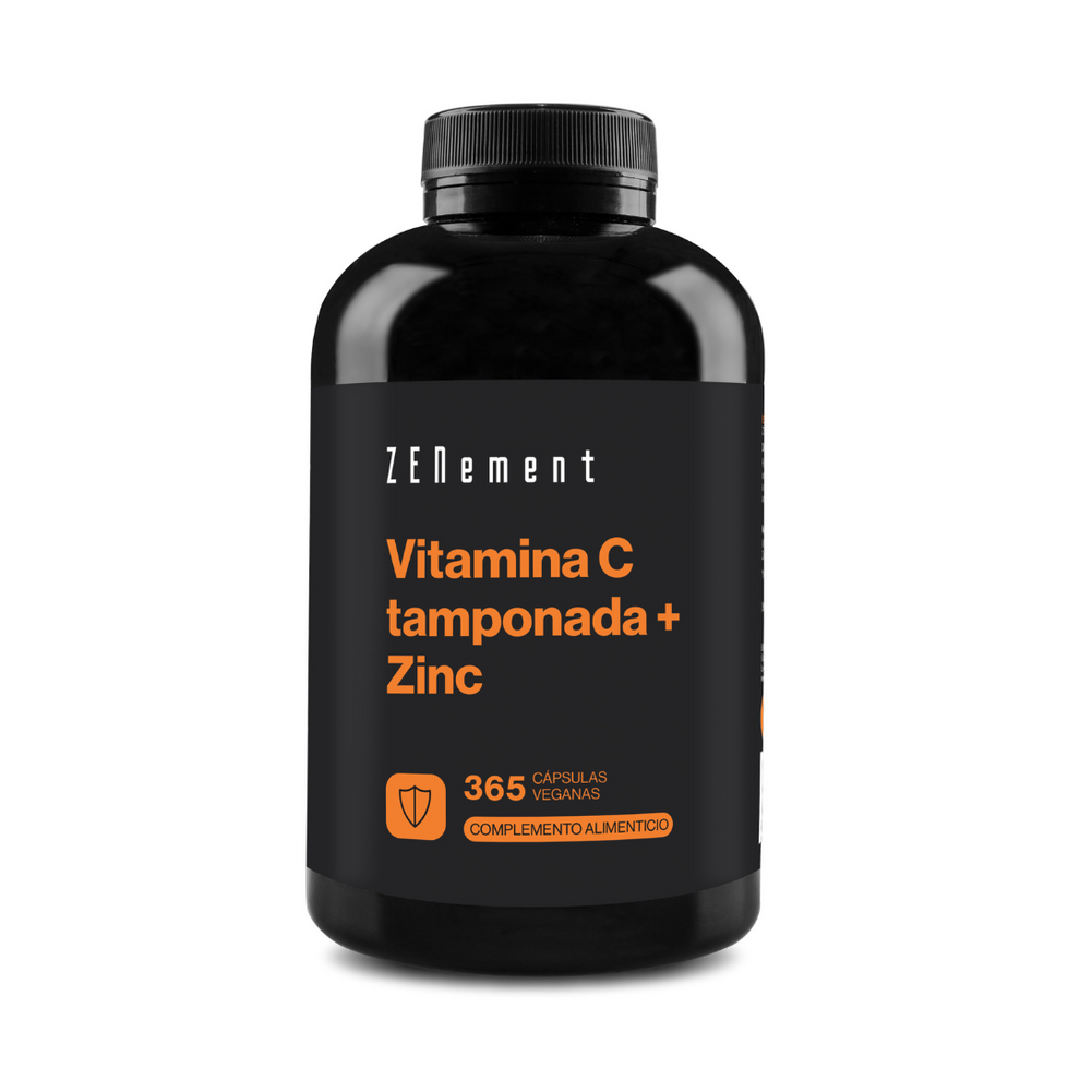 Vitamina C Tamponada + Zinc - 365 Cápsulas Veganas