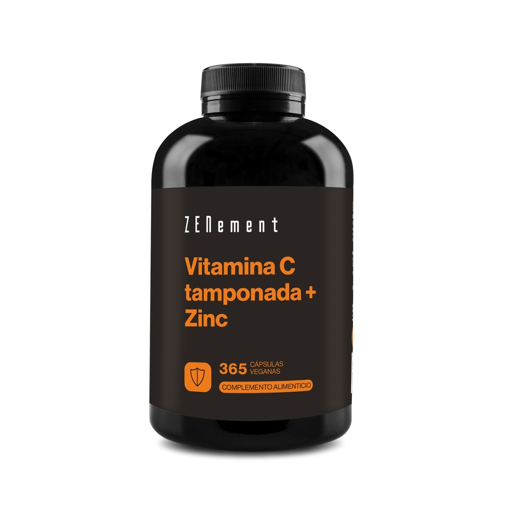 Vitamina C Tamponada + Zinc - 365 Cápsulas Veganas