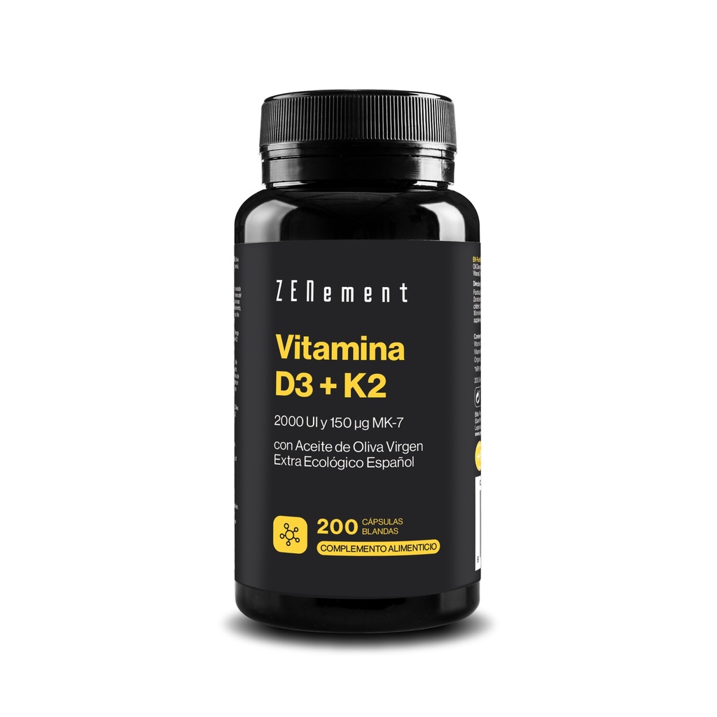 Vitamina D3 + K2 - 200 Cápsulas blandas